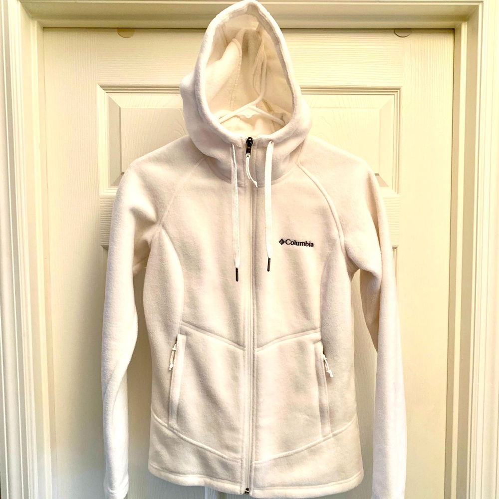 Columbia ladies white fleece jacket, size small